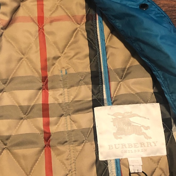 Burberry Brit Light Turquoise Quilted Jacket Youth Size 12 - Picture 4 of 6